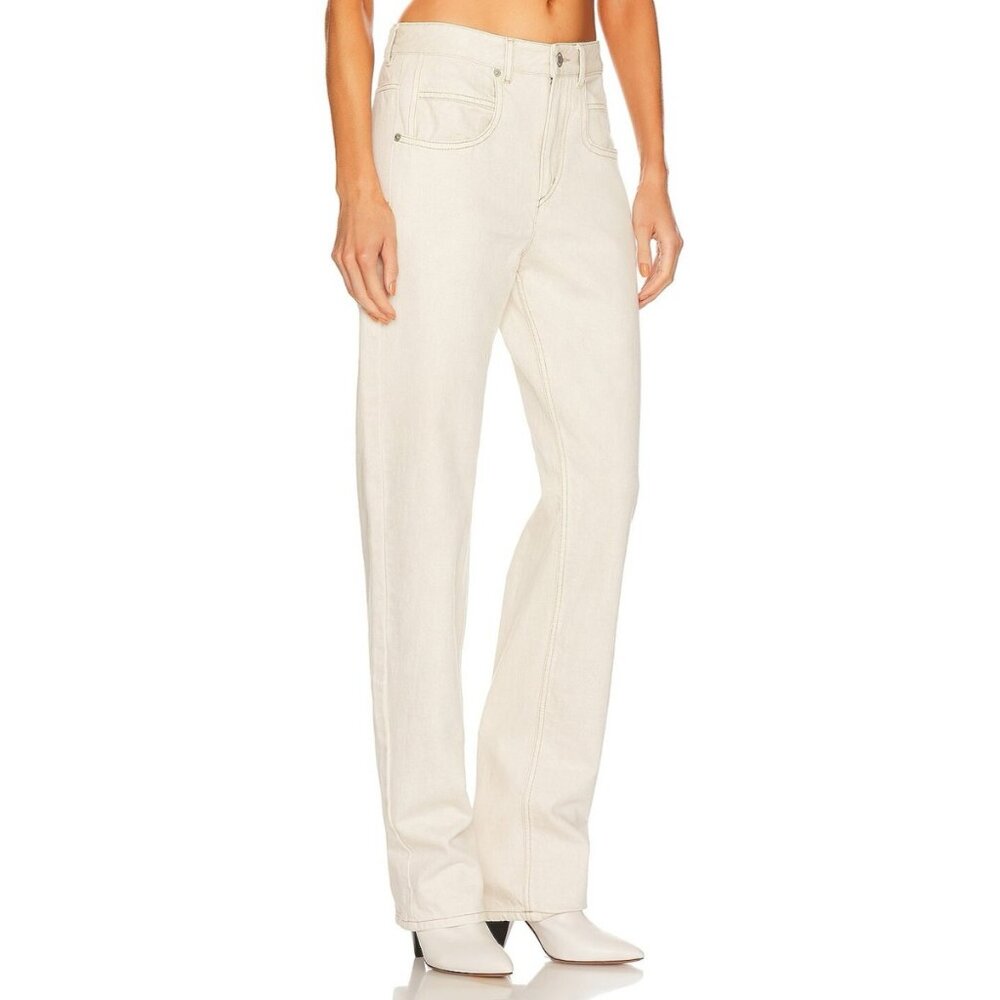 Isabel Marant Etoile Vendelia Straight Jeans in Ecru